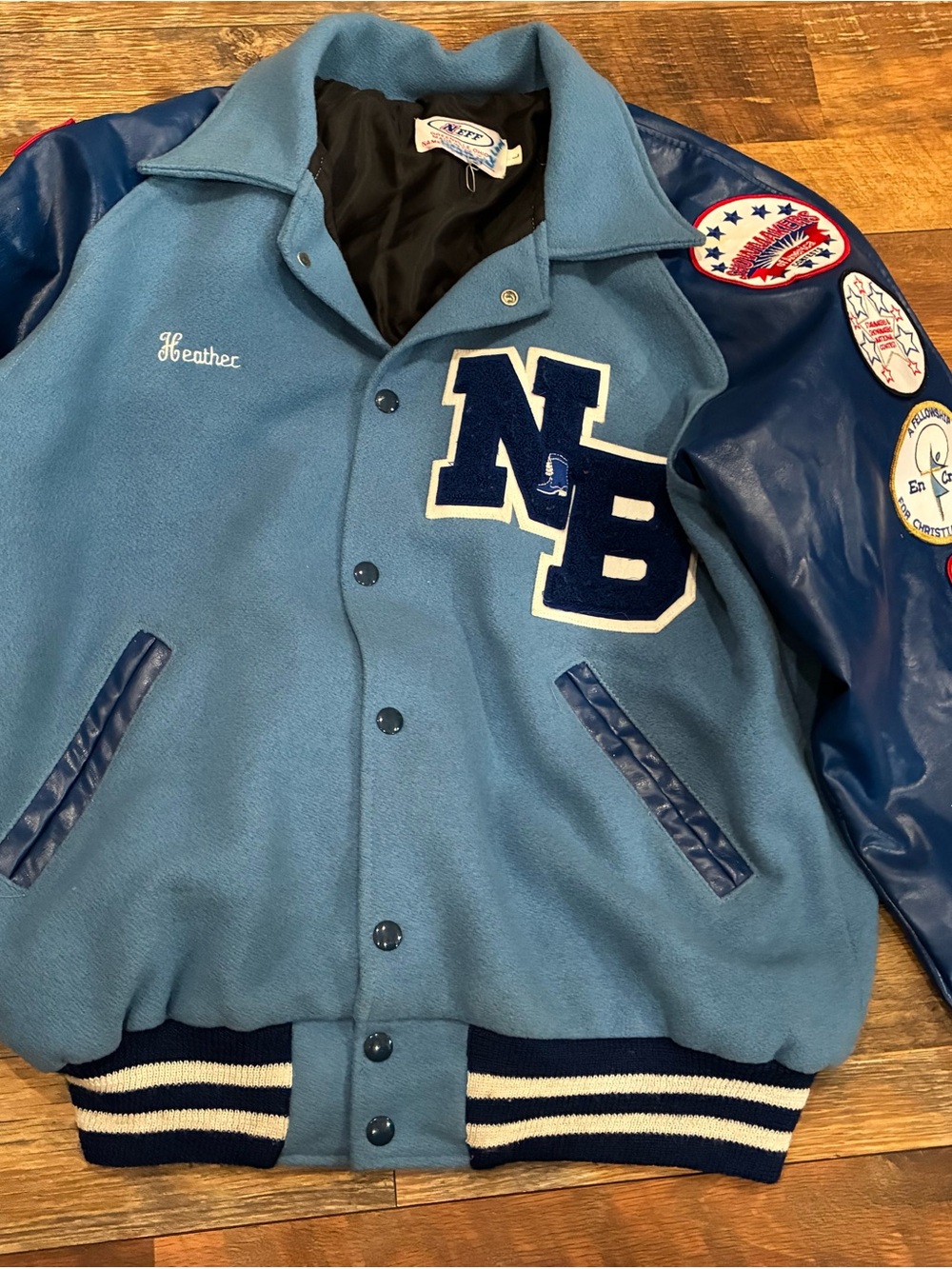 Vintage Neff Wool and Leather Varsity Dance Letterman Jacket Size large